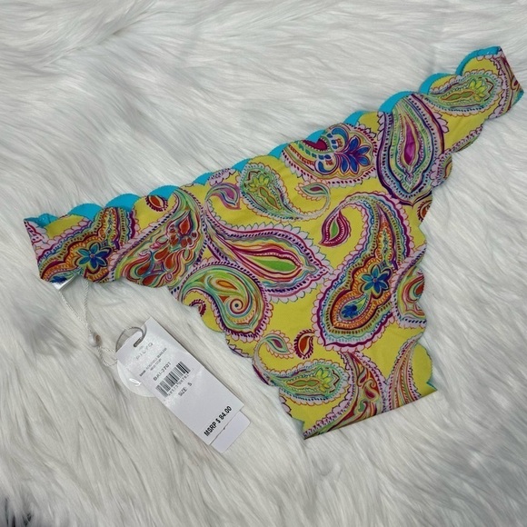 NWT Pilyq Bahia Reversible Seamless Wave Teeny Bikini Bottom Small - Picture 4 of 10